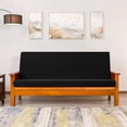 thumbnail image 3 of Jacquard Stretch Armless Futon Cover Full Size Mattress Cover Dustproof Washable Black, 3 of 8