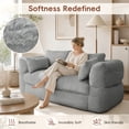 thumbnail image 5 of ANPOO 81.3" Boneless Loveseat Sofa Cloud Couch with Deep Seat, Modern Oversized Velvet Compressed Sofa Couch with 4 Pillows & Side Pockets, Upholstered Boneless Couches for Living Room, Gray, 5 of 10