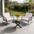 thumbnail image 6 of Outdoor Patio Cushion Covers 4 Pack Pink Striped Patio Chair Cushion Covers with Ties and Zipper Rustic Farmhouse Stripes Waterproof Outdoor Seat Cushion Covers for Patio Furniture 22"x20", 6 of 8