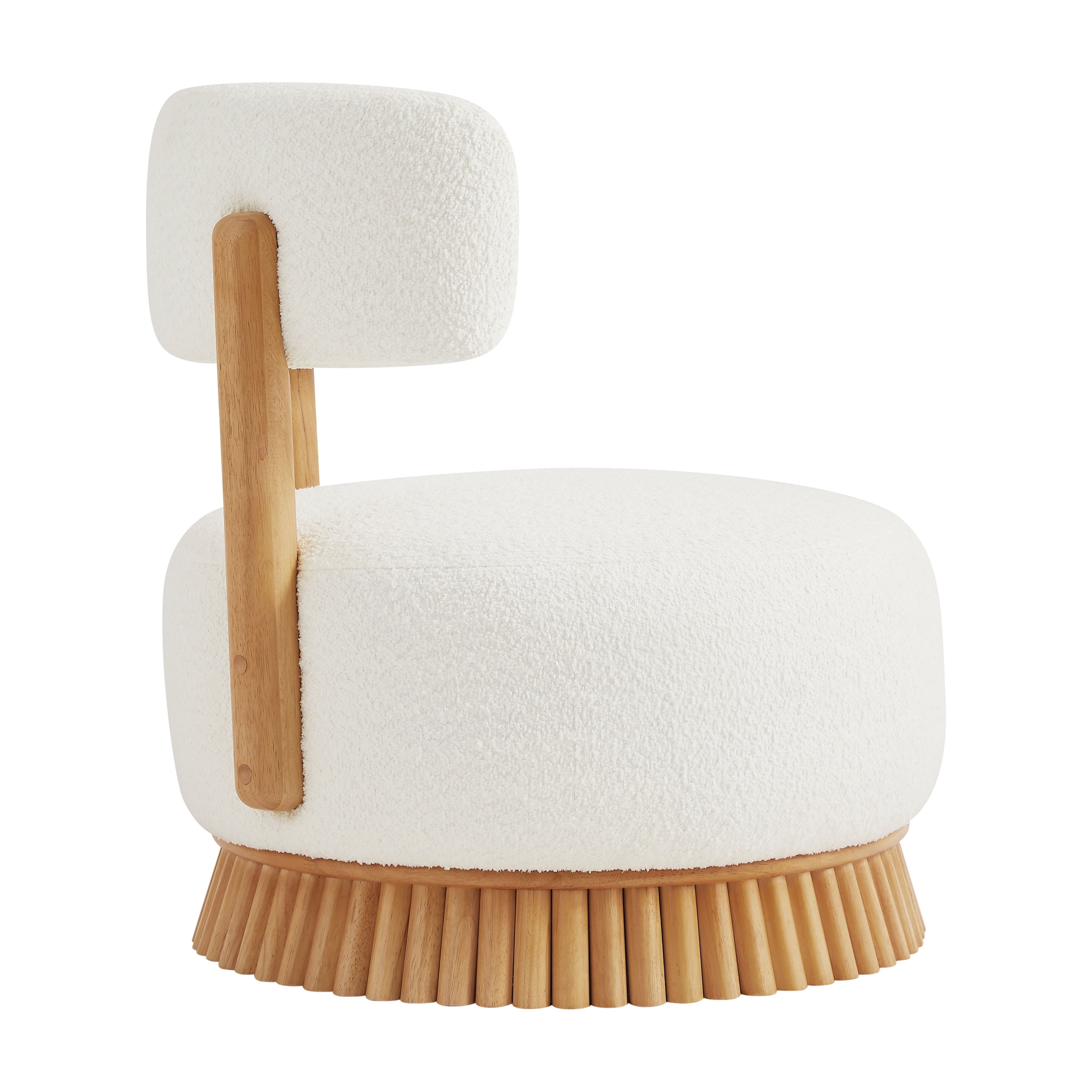 Euroco Modern Farmhouse Armless Chair, Wooden Base Featuring Thatched Roof Rod Design, Cozy Upholstered Chair for Living Room or Bedroom