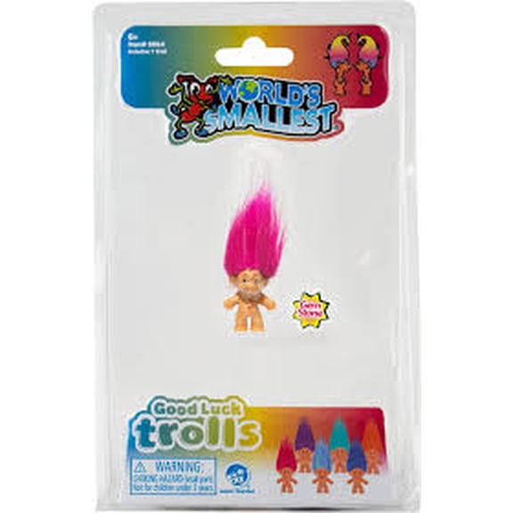 Mini Collectible Figure – Tiny Good Luck Troll with Pink Hair