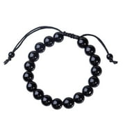 WAITLOVER Men's Obsidian Beaded Bracelets Adjustable Black Natural Stone Bead Bracelet For Women Men Yoga Jewelry Gifts J6P1