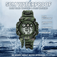 thumbnail image 4 of Time language men's camouflage digital waterproof sports watch colorful luminous, alarm clock and snooze, stopwatch design birthday gift, Christmas outdoor activities., 4 of 10