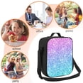thumbnail image 5 of Bingfone Multicolor Glitter Reusable Insulated Lunch Bag Cooler For Work School Picnic Or Travel, 5 of 7
