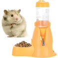 thumbnail image 1 of Little Pet Automatic Drinking Bottle with Food Container Base Hut Hanging Water (80ml,Yellow)Feeding Bottles Auto Dispenser for Small Animals, 1 of 5