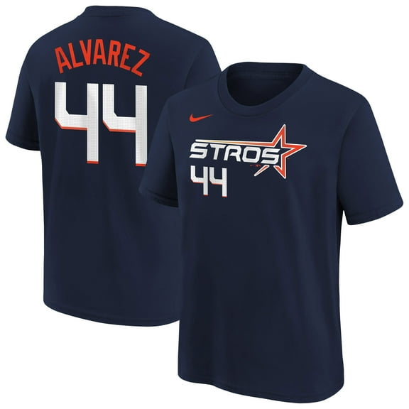 Youth Nike Yordan Alvarez Navy Houston Astros Fuse City Connect Name & Number T-Shirt
