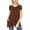Brown, variant on Women's Casual Short Sleeve Relaxed Fit Round Neck Side Pockets Tunic Top