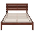 thumbnail image 3 of Pemberly Row Modern Solid Wood Queen Bed with USB Charging Station in Walnut, 3 of 4