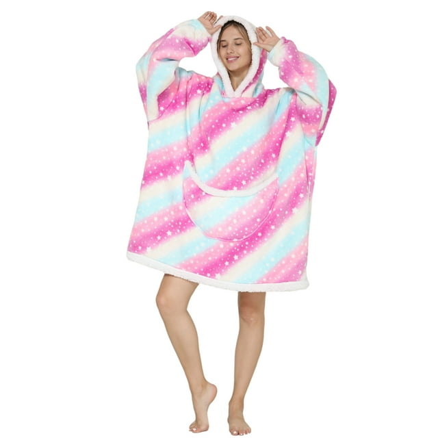 Faithtur Couverture Portable pour Femmes Sweat à Capuche à Manches Longues avec Poche