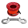 thumbnail image 2 of Multi Purpose Scuba Diving Dive Reel, Aluminum Alloy Finger Spool Attached with 15m High Visible Line, Dual Ended Bolt Snap Clip Red, 2 of 8
