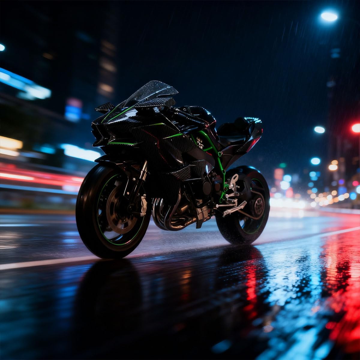1/6 Scale Alloy Track Edition Dynamic RC Motorcycle Model, Realistic Simulation RC Dirt Bike with Ignition System, Smoke Spray, Light & Sound, Carbon Fiber Style Collectible
