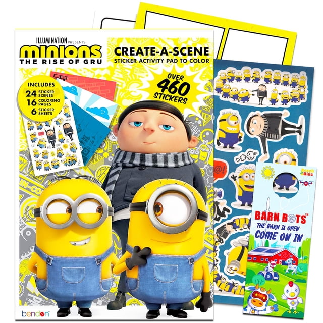 Paquete de libros de actividades con pegatinas Minions Crean a Scene 3+