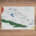 thumbnail image 3 of Ambesonne Wanderlust Jigsaw Puzzle, Bahamas Map Beach Ocean, Heirloom-Quality Fun Activity for Family Durable Cardboard, 1000 pcs, Hunter Green Blue Red, 3 of 5