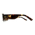 thumbnail image 4 of Womens Mod Flat Top Narrow Shield Exposed Side Lens Sunglasses Tortoise Brown, 4 of 4