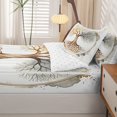 thumbnail image 5 of Homewish Minimalist Nature Tree Zipper Queen Comforter Set with Fitted Sheet and 2 Pillowcases,Gray Gold Tie Dye Zipper Bedding Set,Reversible,4pcs, 5 of 8