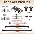 thumbnail image 5 of Ridicili 5/8" Telescoping Double Curtain Rods with Volle Finials, Weathered White, 28"-84", 5/8 Inches Front and 1/2 Inches, 5 of 6