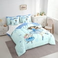 thumbnail image 3 of Homewish Dance Ballet Girl Bedding Comforter Set 7pcs for Kids Children,Bling Stars Snowflake Queen Bedding Sets Super Cozy,Graffiti Splash Queen Sheet Sets,Breathable Home Decor,Reversible, 3 of 8