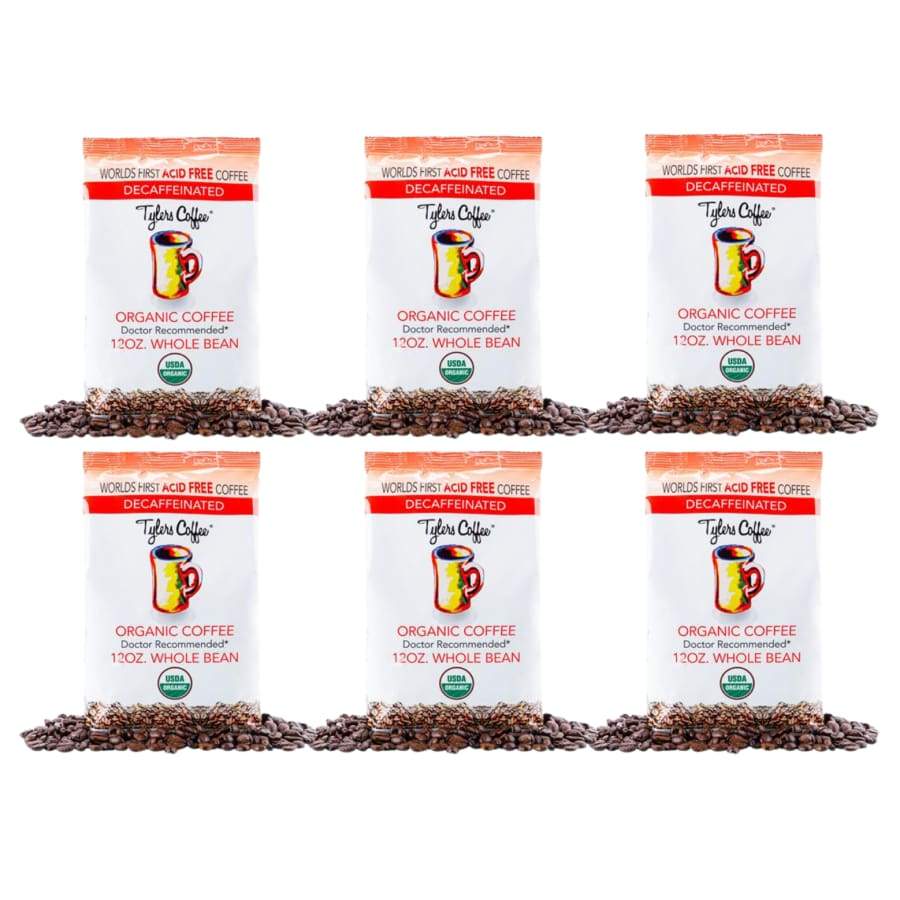 Tylers Acid Free Organic Coffee 12oz Bag Decaffeinated (Whole Bean