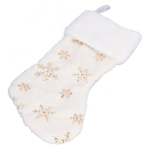 Fyydes Christmas Pendant,Polyester Stocking,Polyester Christmas Stocking Pendant with Embroidery Snowflake Pattern Xmas Tree Decoration Ornament