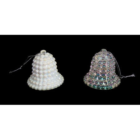 - Loi 432ct Iridescent Pearl Bell Christmas Ornament Set 1.5