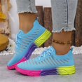 thumbnail image 4 of NOKIO Men's Walking Shoes Summer Non-S𝗅ip Tennis Running Shoes Fashion Colorful 𝖫a𝖼e Up Sneakers Lightweight Breathable Knit Sport Shoes Soft Cushion Sole We𝖽ge Shoes for Training Jogging, 4 of 7