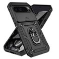 thumbnail image 2 of JTCASES for Google Pixel 9 Pro Case, Heavy Duty Protection Magnetic Car Mount Rotating Stand [Slide Camera Window] Rugged Shockproof Anti-fall Shell for Google Pixel 9 Pro, Black, 2 of 10