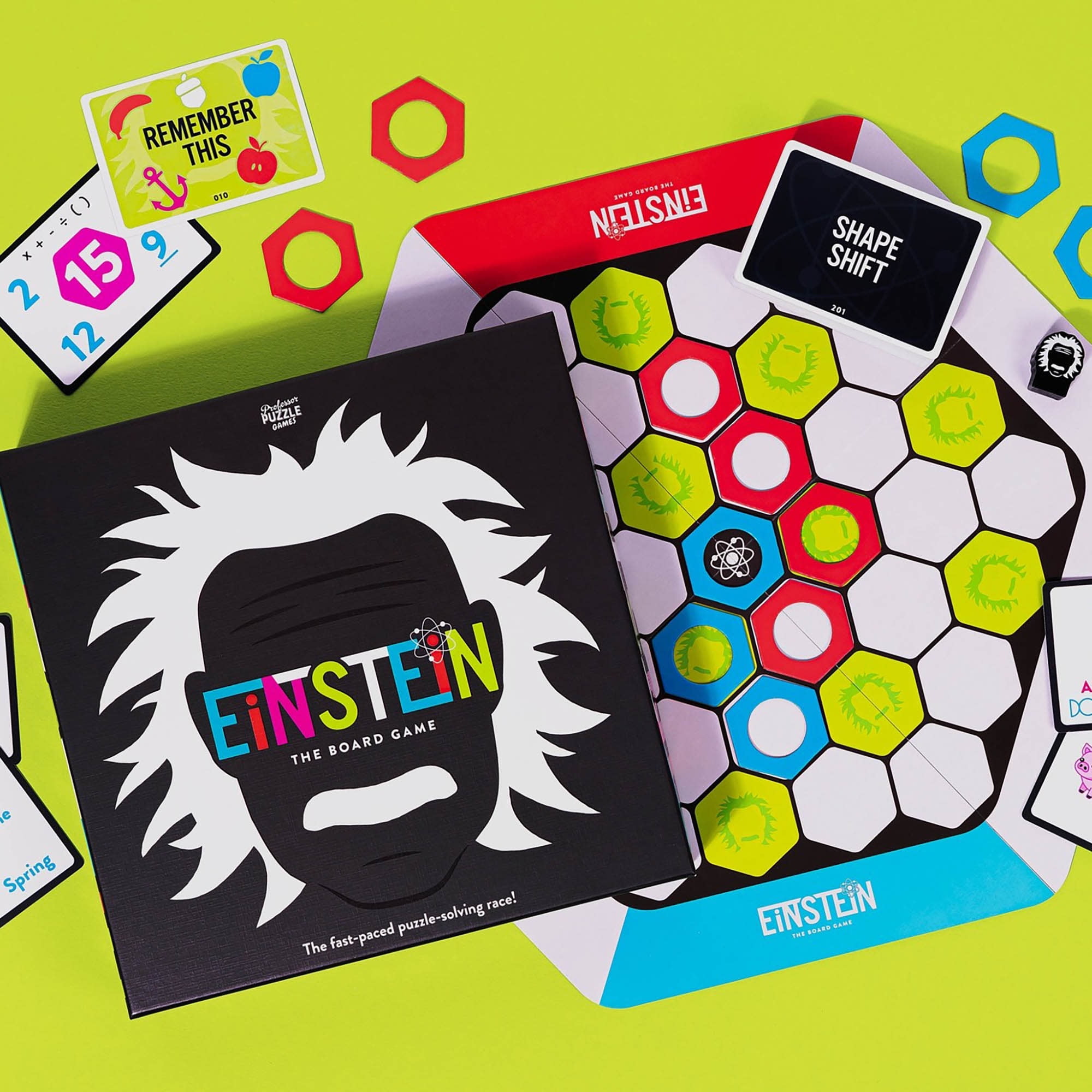 Professor Puzzle: Einstein: The Board Game - A Fast-Paced Puzzle-Solving Race, Brain Teasers, Category Challenges, Family & Kids Ages 4+, 2-10 Players