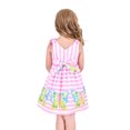thumbnail image 2 of Robe Fille Rose Rayée Papillon Col en V Nœud Papillon 4 Ans, 2 of 6