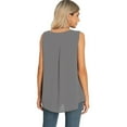 thumbnail image 4 of Blusa sin mangas de verano camiseta sin mangas de gasa de verano Dobladillo irregular Cuello redondo Color puro para uso diario ANGGREK Otros, 4 of 6
