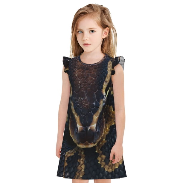 Balery Ball Phyton Snake Camisón de princesa para niñas, pijama de algodón con mangas abullonadas, suave y bonito.-Small