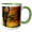 Green/White, variant on 3drose, Usa, Tennessee. Silhouette of Barren Tree in a Colorful Fall Meadow., 11oz Two-tone Yellow Mug