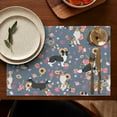 thumbnail image 4 of Border Collie Dog and Flower Florals Summer Placemats Table Placemats Set Of 6-Linen Kitchen Washable Placemats Table Mats 11.8"x17.7"Non-Slip Heat Resistant, 4 of 5