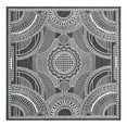 thumbnail image 2 of Unique Loom Outdoor Traditional Collection Area Rug - Deco (10' Square Black and White), 2 of 11