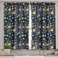 thumbnail image 2 of Ambesonne 90s Valance & Curtain, Triangles Circles Squares Dots, 55"x24", Dark Grey Pastel Pink, 2 of 7