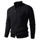 thumbnail image 1 of Ceisia Warm Stretchy Men's Slim Fit Stand-Collar Zip-Up Ribbed Knit Cardigan Gift, 1 of 5