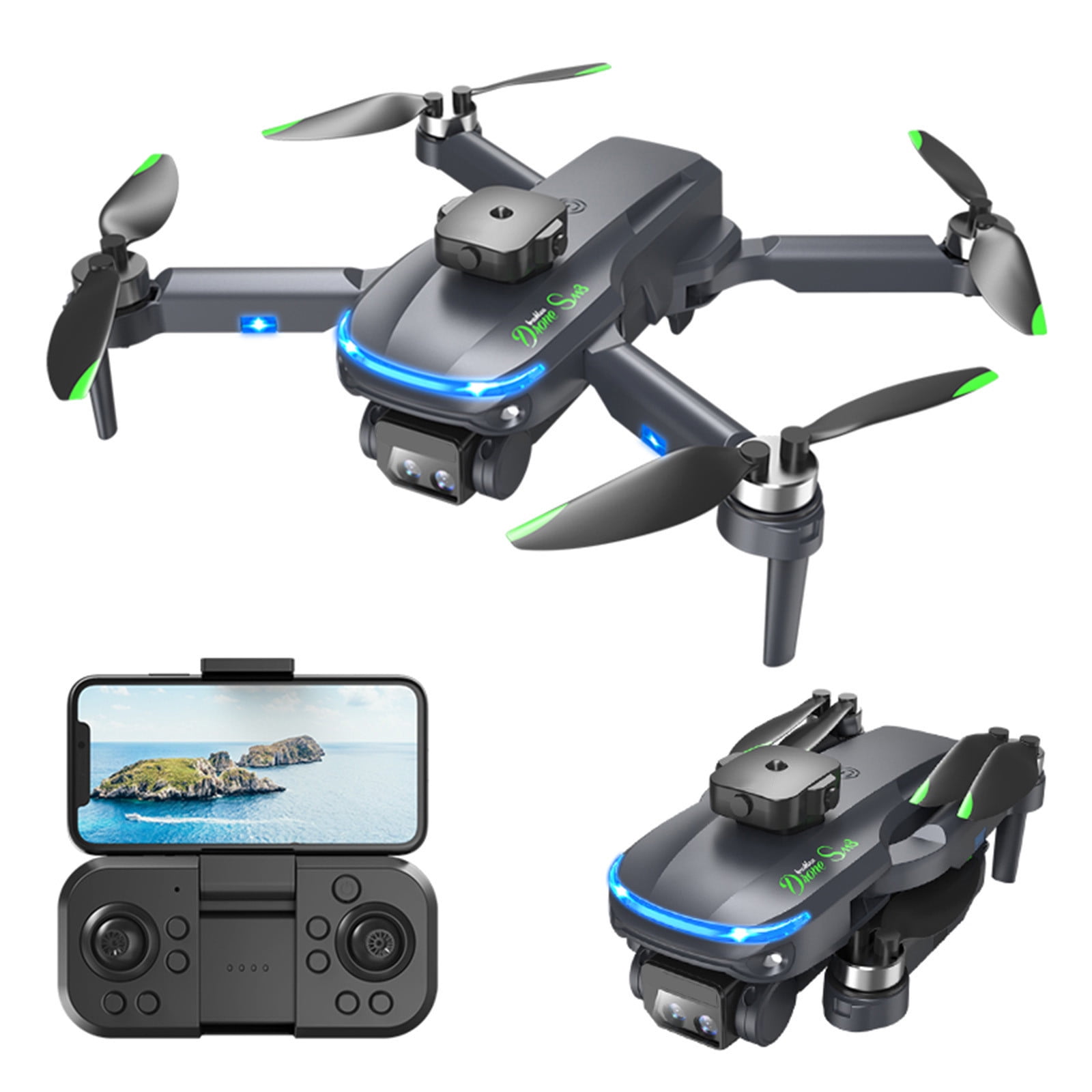 ESULOMP Dual-camera Folding UAV 4K HD Aerial Photography Drone,Brushless Motor,Mobile Phone Control,Multiple Flight Modes