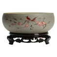 thumbnail image 2 of Lotus Bowl Planter, Chinese Ceramic Lotus Flower Bowl with Stand Base, Hydroponic Water Lily Bowl Planter Indoor, Oriental Fish Tank Bowl for Lotus Flowers Indoor, 2 of 7
