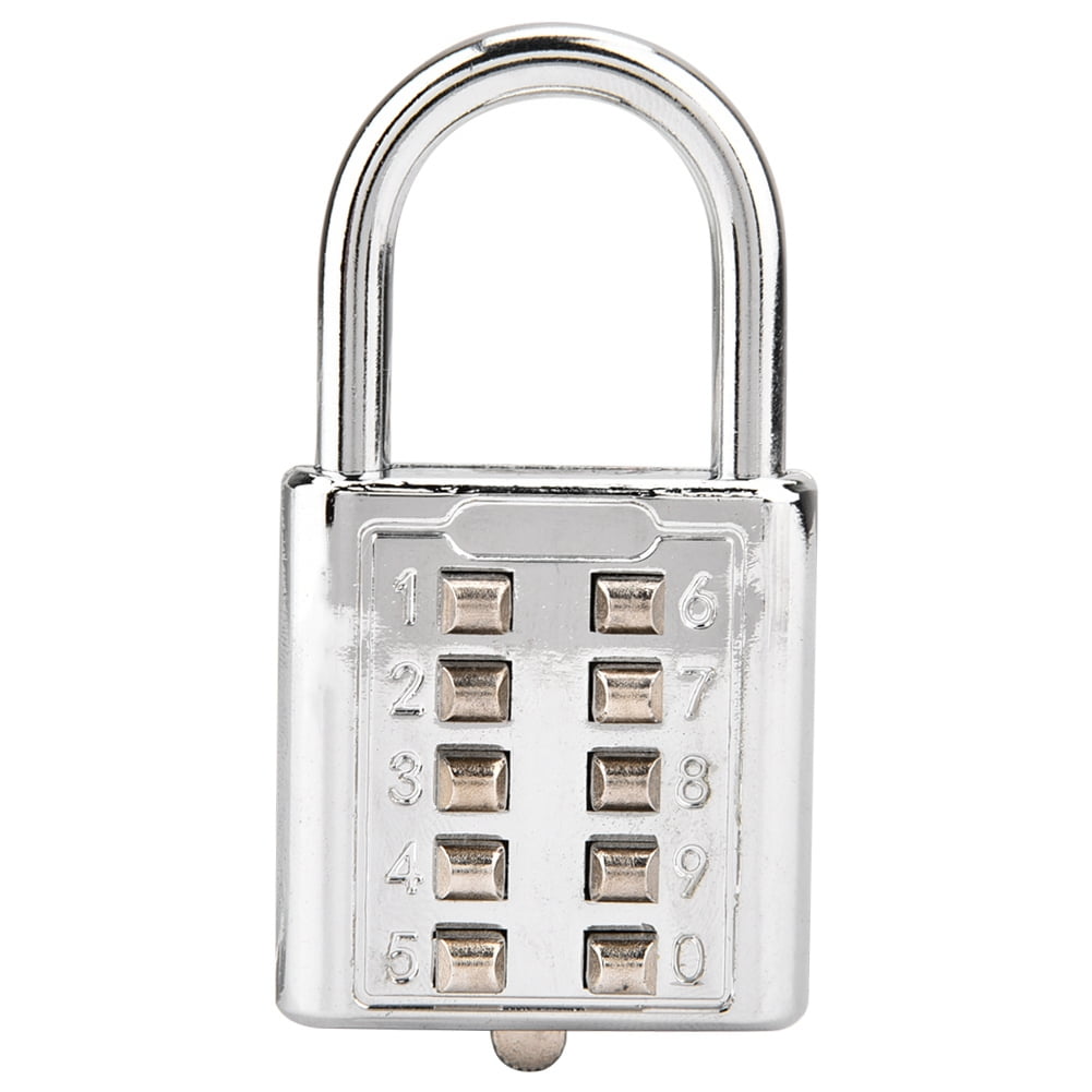 LYUMO 10-digit Push Button Combination Password Padlock Blind Button Padlock, 10-digit Password Button Padlock, 10-digit Combination Password Padlock