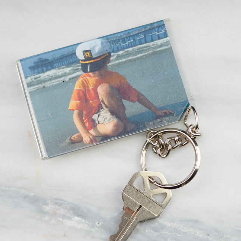 Pack of 25 Acrylic Photo Snap-in Key Chain-2x3 