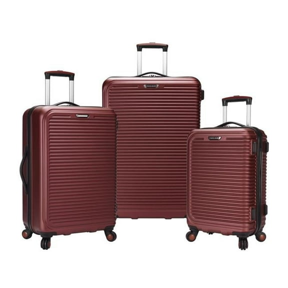 Savannah 3 Piece Hardside Spinner Luggage Set, Red
