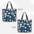 thumbnail image 2 of Pofeuu Dental Print Tote Bag for Women,Hobo HandBags with Zipper,Large Capacity Casual Shoulder Handbags with Inner Pockets, 2 of 7