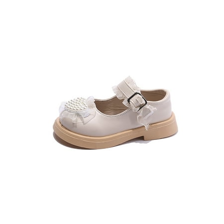 

Wazshop Girl s Flats Magic Tape Mary Jane Platform Faux Leather Shoes Comfort Lace Princess Shoe Girls Flat Sandals Pearl Cute Beige 5C