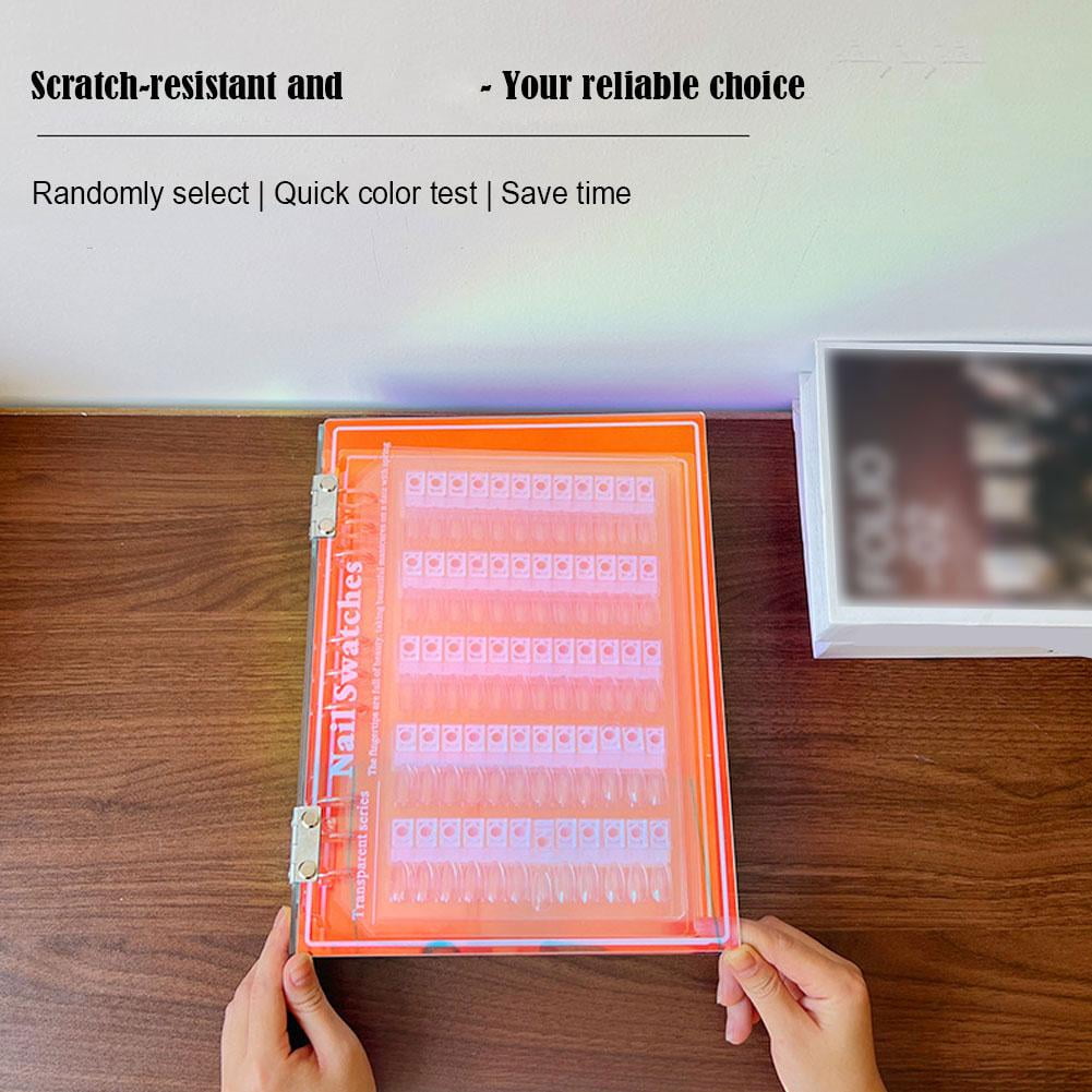 Magnetic Nail Swatches Book - Professional Nail Art Display Booklet for Manicurists, No Glue Needed with Detachable Tips & Self-Adhesive Labels, 120/180/240pcs
