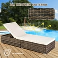 thumbnail image 3 of SEGMART Outdoor Rattan Wicker Lounge Chair, 5 Adjustable Reclining Backrest Lounger Chair, Modern Rattan Chaise Chair with Cushion, Fits for Pool, Yard, Deck, 3 of 8