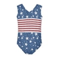 thumbnail image 2 of FOR U DESIGNS Comfortable Toddler Girl Bathing Suit American Flag One Piece Gymnastics Leotards Dancing Athletic Outfits Fashion Sleeveless Swimsuit Size 3-4, 2 of 8