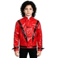 thumbnail image 2 of Halloween Cosplay Faux Leather Jacket and Pop Star Halloween Costume for Rock Star Role Play Dress Up Performance Outfit 110, 2 of 7
