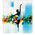 thumbnail image 3 of Ambesonne Ballet Shower Curtain, Dancer on Abstract Backdrop, 69"Wx84"L, Multicolor, 3 of 3