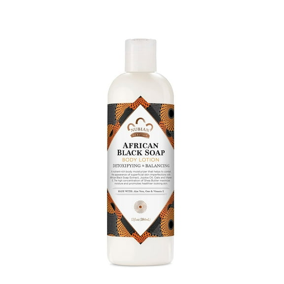Nubian Heritage Lotion African Black Soap With Oats, Aloe Vera - 13 Oz, 2 Pack