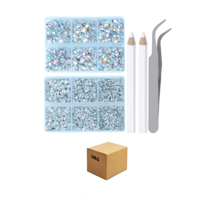 Kit De Bisuteria Cristal Pedreria Para Ropa Uñas Cristal AB Lab.G Multicolor