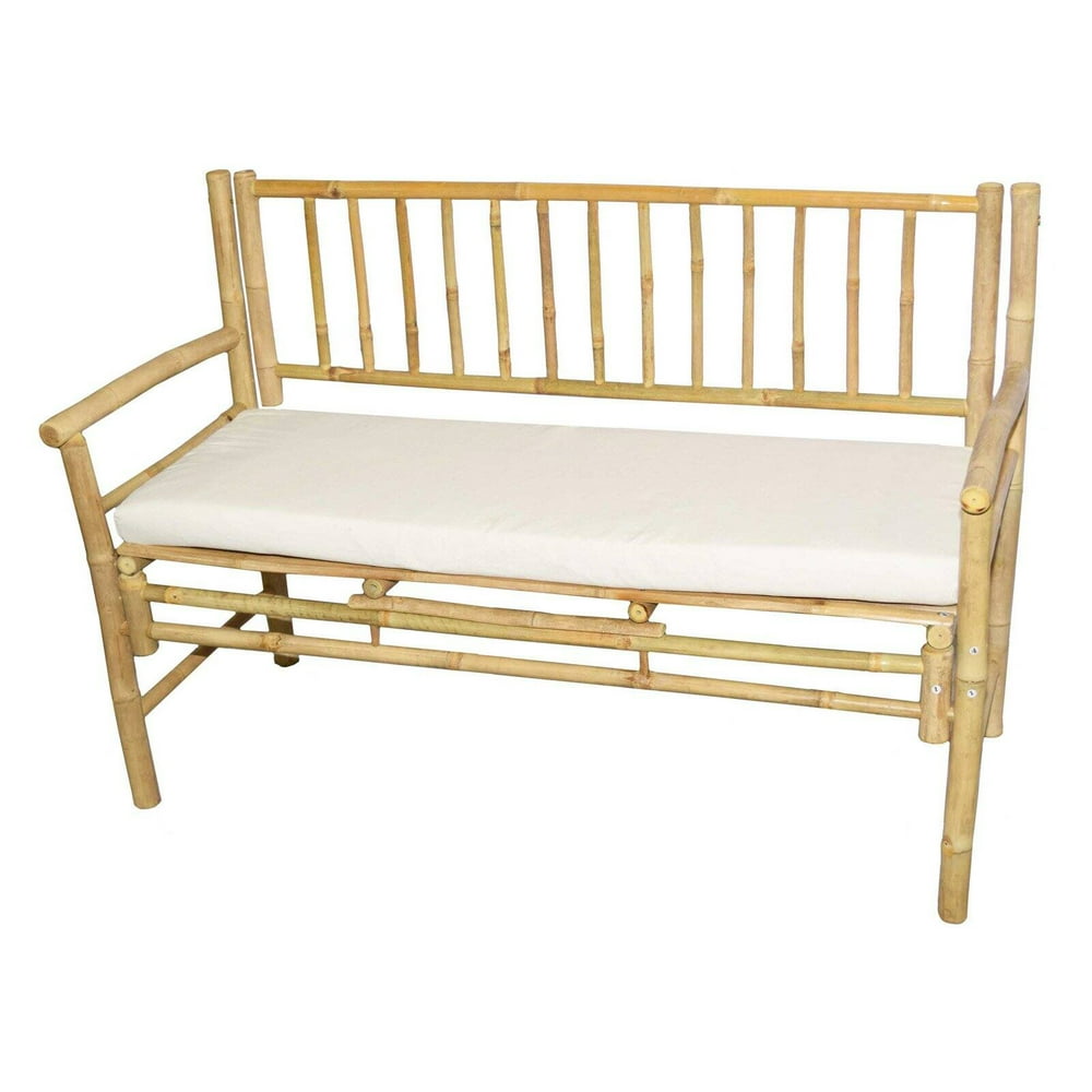 Bamboo54 Bamboo  Bench  with Cushion Walmart com Walmart com